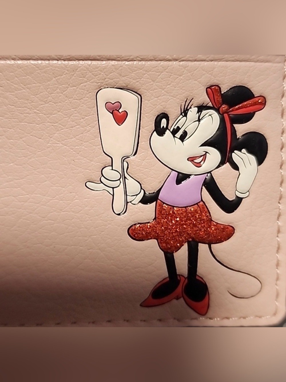 Kate Spade Pink & Glitter Minnie Mouse Card Holder - Picture 4 of 4